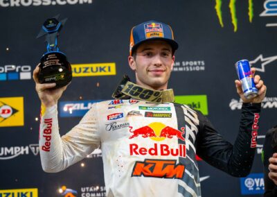 Aaron Plessinger securing third place on the podium at Arlington