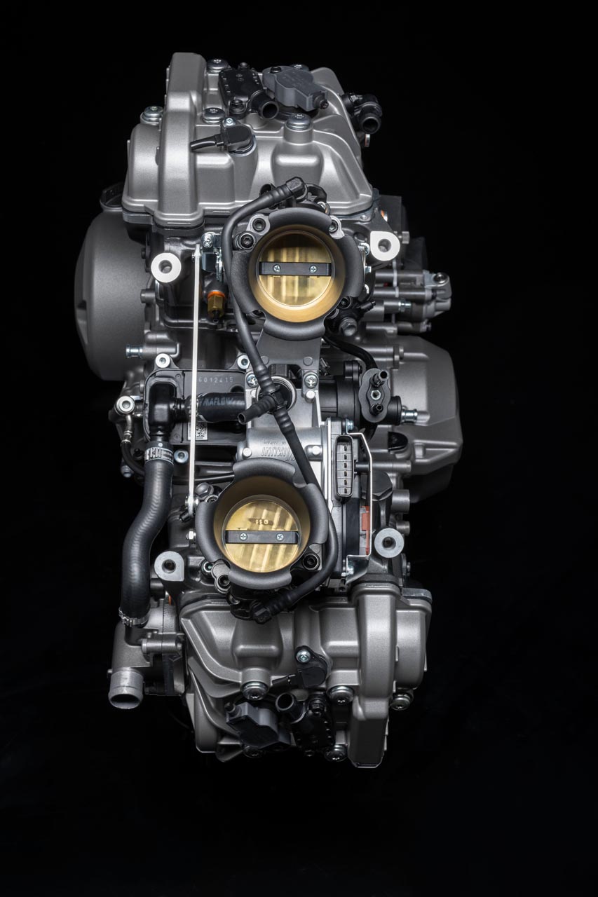 Primer plano del motor Ducati V2, el bicilíndrico más ligero en la historia de Ducati