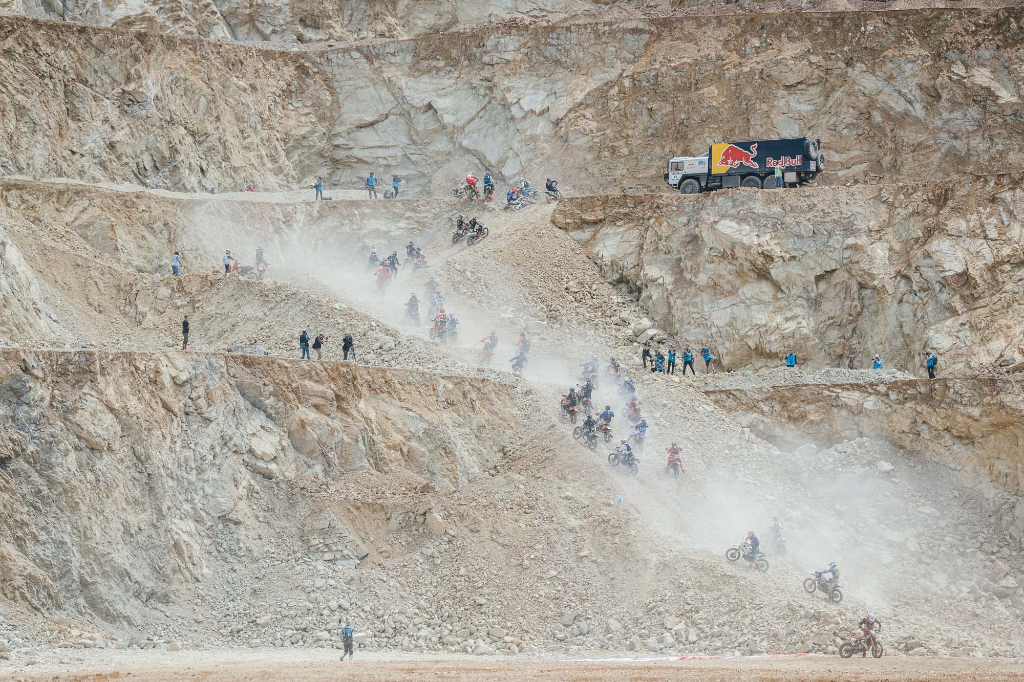 Scenic view of 'Iron Giant' mountain, the terrain for Red Bull Erzbergrodeo 2023