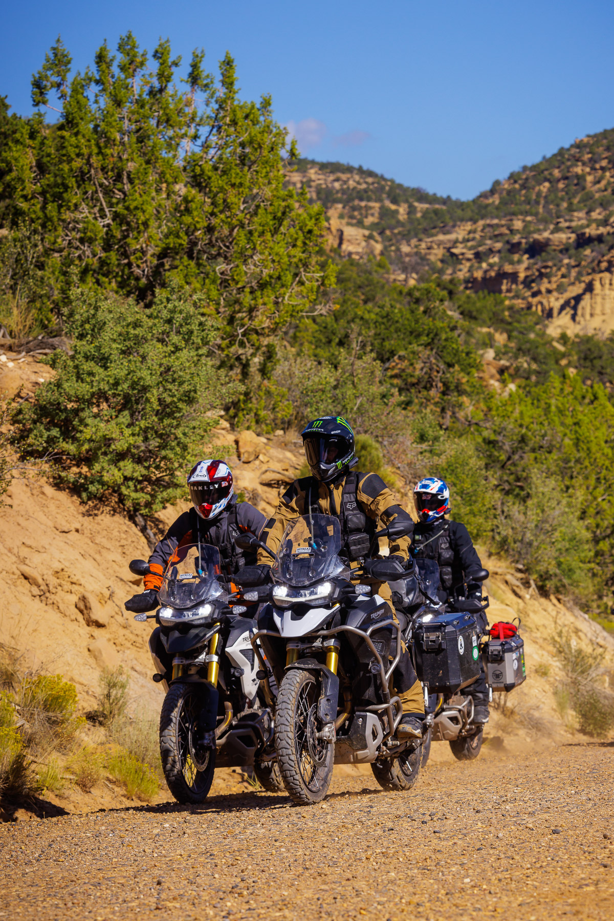 Ricky Carmichael and team riding through the mountains