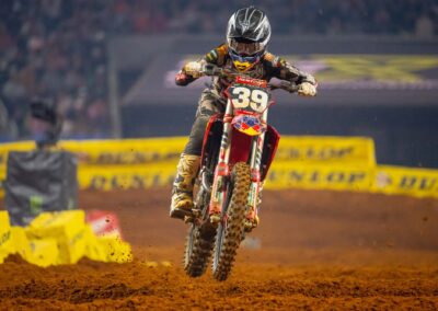 Pierce Brown racing to a top-five finish at Arlington Supercross