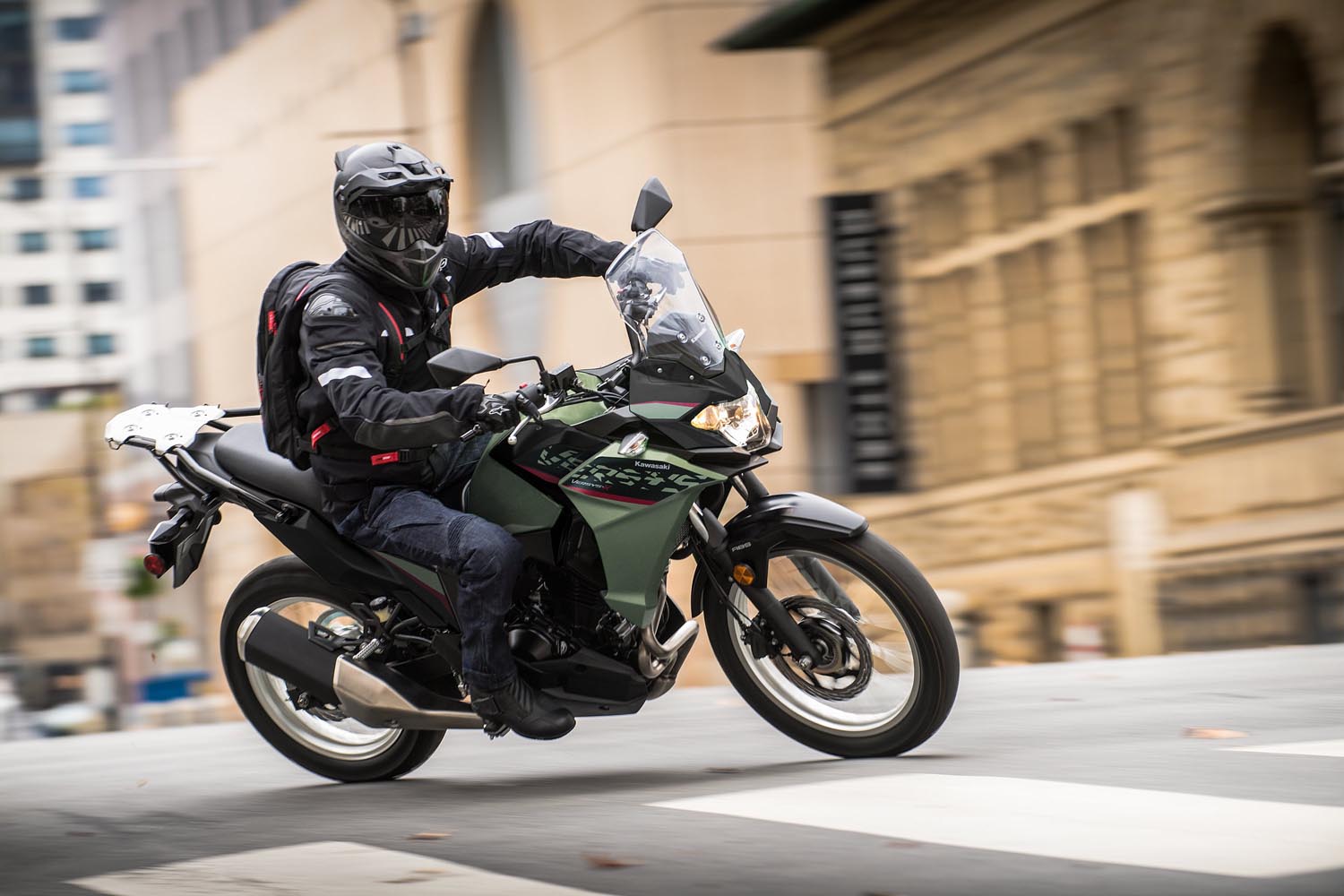 Kawasaki Versys-X 300 adventure travel in city motorcycle