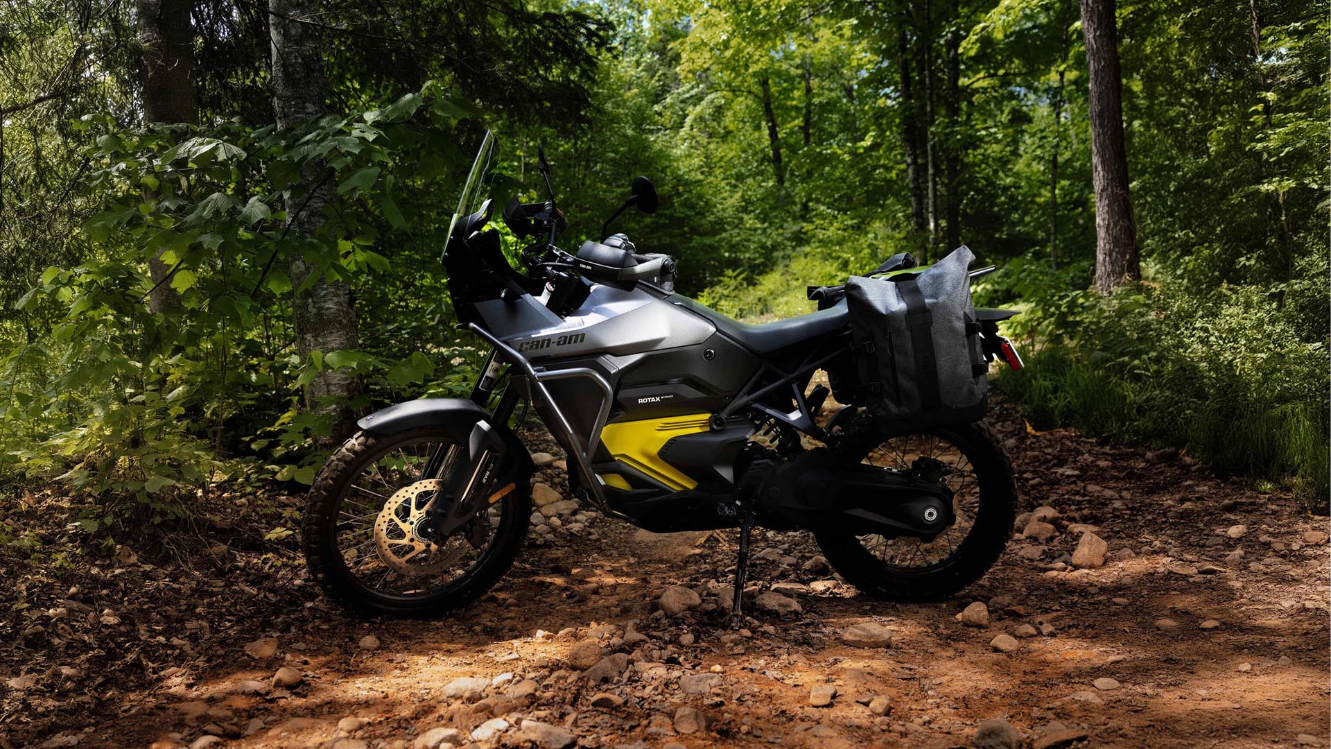 Charging the Can-Am Origin electric motorcycle at a Level 2 charging station