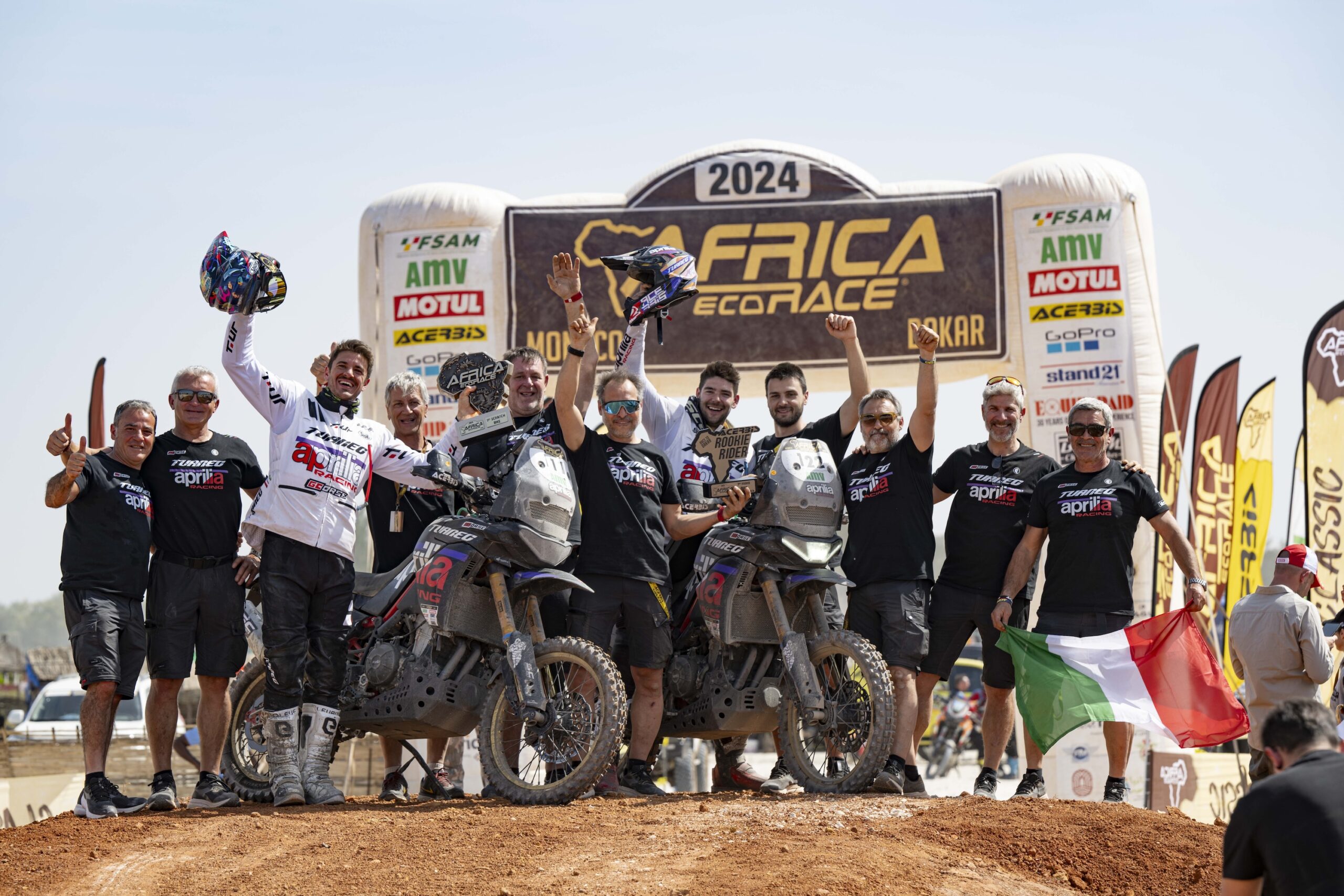 Aprilia Tuareg Racing defends its title at the 2025 Africa Eco Race with Jacopo Cerutti and a skilled team. Follow their journey across 3,667 miles of adventure