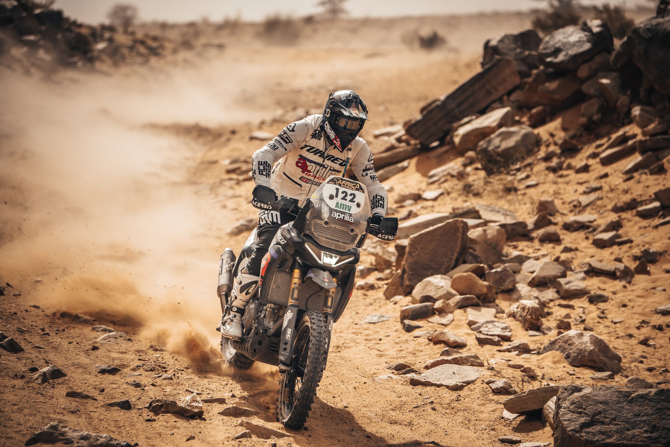 Aprilia Tuareg Racing defends its title at the 2025 Africa Eco Race with Jacopo Cerutti and a skilled team. Follow their journey across 3,667 miles of adventure