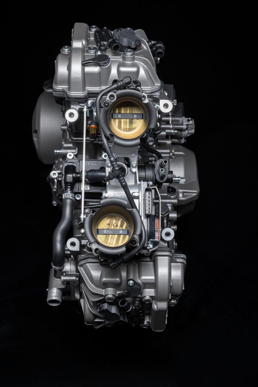 lose-up of the Ducati V2 engine, the lightest twin-cylinder in Ducati's history